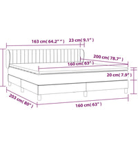 Boxspringbett mit Matratze Schwarz 160x200 cm Samt