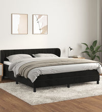 Boxspringbett mit Matratze Schwarz 160x200 cm Samt