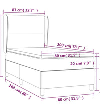 Boxspringbett mit Matratze Dunkelbraun 80x200 cm Stoff