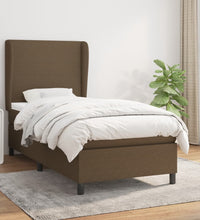Boxspringbett mit Matratze Dunkelbraun 80x200 cm Stoff