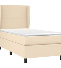 Boxspringbett mit Matratze Creme 90x190 cm Stoff
