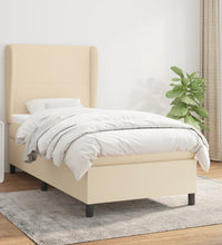 Boxspringbett mit Matratze Creme 90x190 cm Stoff