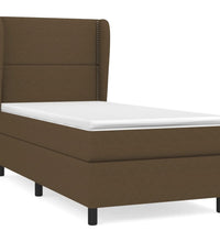Boxspringbett mit Matratze Dunkelbraun 80x200 cm Stoff