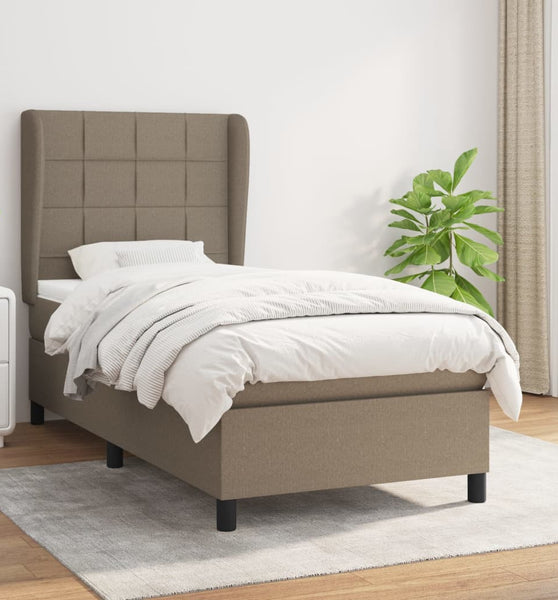 Boxspringbett mit Matratze Taupe 90x190 cm Stoff