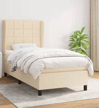 Boxspringbett mit Matratze Creme 90x190 cm Stoff