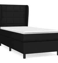 Boxspringbett mit Matratze Schwarz 90x200 cm Stoff