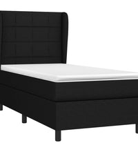 Boxspringbett mit Matratze Schwarz 90x200 cm Stoff