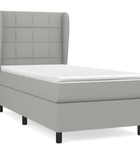 Boxspringbett mit Matratze Hellgrau 100x200 cm Stoff