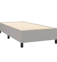 Boxspringbett mit Matratze Hellgrau 100x200 cm Stoff