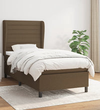 Boxspringbett mit Matratze Dunkelbraun 80x200 cm Stoff