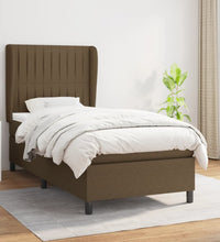 Boxspringbett mit Matratze Dunkelbraun 80x200 cm Stoff