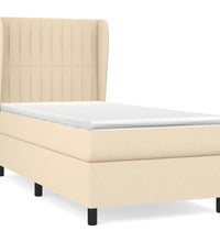 Boxspringbett mit Matratze Creme 90x200 cm Stoff