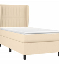 Boxspringbett mit Matratze Creme 90x200 cm Stoff