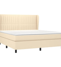 Boxspringbett mit Matratze Creme 180x200 cm Stoff