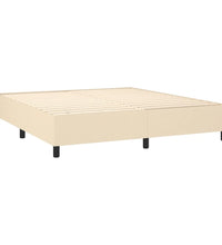 Boxspringbett mit Matratze Creme 180x200 cm Stoff