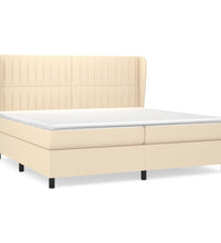 Boxspringbett mit Matratze Creme 200x200 cm Stoff