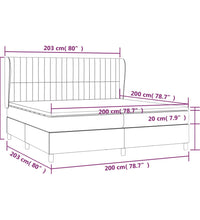Boxspringbett mit Matratze Creme 200x200 cm Stoff