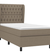 Boxspringbett mit Matratze Taupe 90x200 cm Stoff
