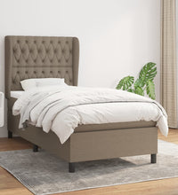 Boxspringbett mit Matratze Taupe 90x200 cm Stoff
