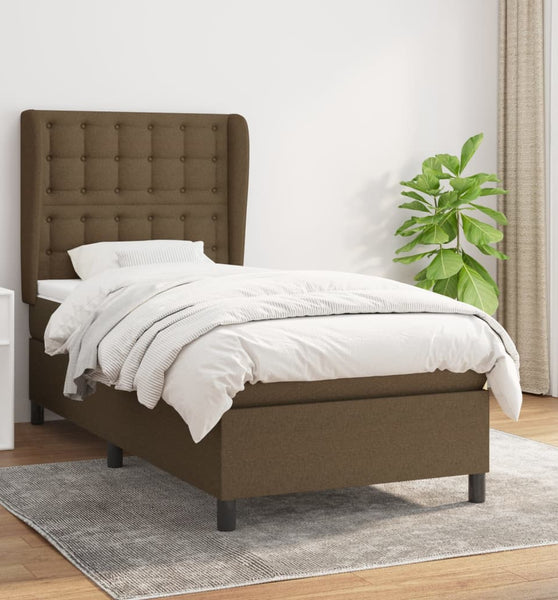 Boxspringbett mit Matratze Dunkelbraun 80x200 cm Stoff