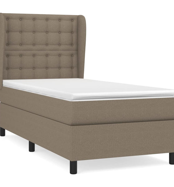 Boxspringbett mit Matratze Taupe 90x200 cm Stoff
