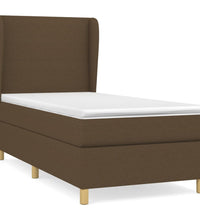 Boxspringbett mit Matratze Dunkelbraun 80x200 cm Stoff