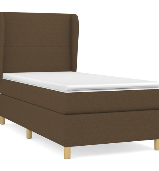 Boxspringbett mit Matratze Dunkelbraun 80x200 cm Stoff