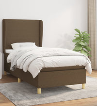 Boxspringbett mit Matratze Dunkelbraun 80x200 cm Stoff