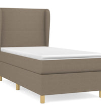 Boxspringbett mit Matratze Taupe 90x200 cm Stoff