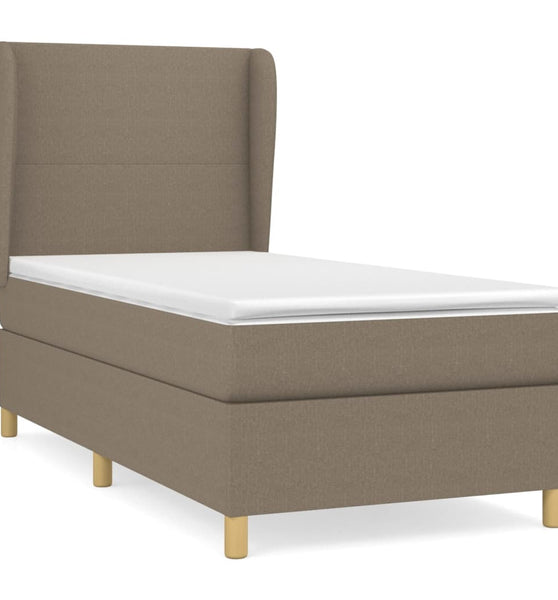 Boxspringbett mit Matratze Taupe 90x200 cm Stoff