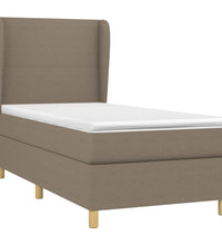 Boxspringbett mit Matratze Taupe 90x200 cm Stoff