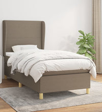 Boxspringbett mit Matratze Taupe 90x200 cm Stoff