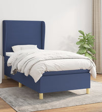 Boxspringbett mit Matratze Blau 90x200 cm Stoff