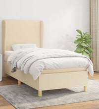 Boxspringbett mit Matratze Creme 100x200 cm Stoff