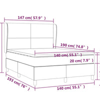 Boxspringbett mit Matratze Dunkelbraun 140x190 cm Stoff