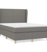 Boxspringbett mit Matratze Dunkelgrau 140x200 cm Stoff