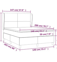 Boxspringbett mit Matratze Dunkelgrau 140x200 cm Stoff