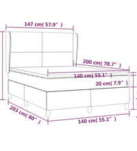 Boxspringbett mit Matratze Schwarz 140x200 cm Stoff