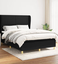 Boxspringbett mit Matratze Schwarz 140x200 cm Stoff