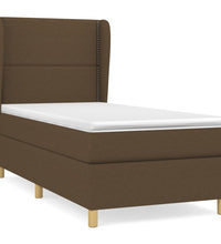Boxspringbett mit Matratze Dunkelbraun 80x200 cm Stoff