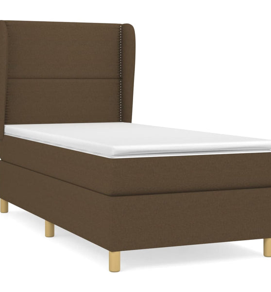 Boxspringbett mit Matratze Dunkelbraun 80x200 cm Stoff