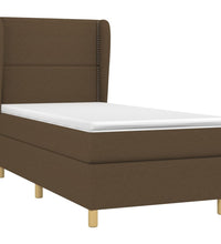Boxspringbett mit Matratze Dunkelbraun 80x200 cm Stoff