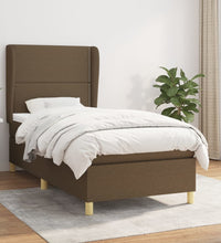 Boxspringbett mit Matratze Dunkelbraun 80x200 cm Stoff