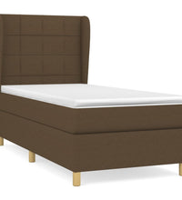 Boxspringbett mit Matratze Dunkelbraun 80x200 cm Stoff
