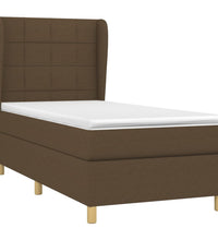 Boxspringbett mit Matratze Dunkelbraun 80x200 cm Stoff