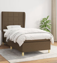 Boxspringbett mit Matratze Dunkelbraun 80x200 cm Stoff