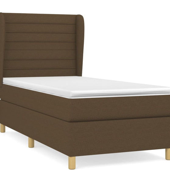 Boxspringbett mit Matratze Dunkelbraun 80x200 cm Stoff