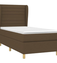 Boxspringbett mit Matratze Dunkelbraun 80x200 cm Stoff