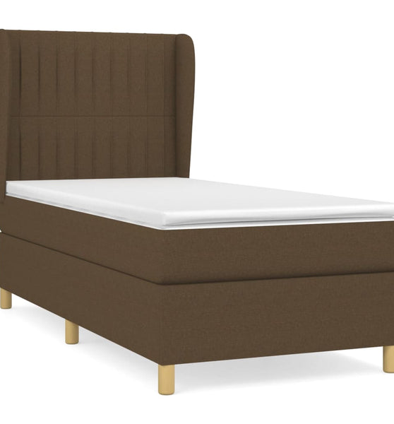 Boxspringbett mit Matratze Dunkelbraun 80x200 cm Stoff