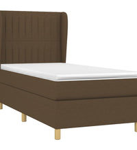 Boxspringbett mit Matratze Dunkelbraun 80x200 cm Stoff